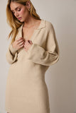 Collared Sweater Dress- Cream