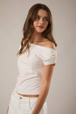 Off-Shoulder Striped Knot Top