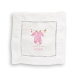 Baby Girl Clothing with “It's a Girl” Dishtowel