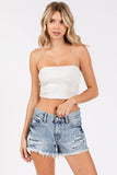 Petra153 Mid Rise Rigid Patch Denim Shorts