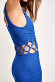 Cristina Square Neck Sleeveless Crochet Midi Dress - Cream