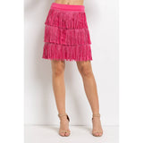 Rhinestone Suede Fringe Skirt
