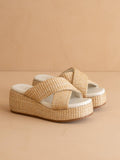 The Fresno | Raffia Platform Sandal - Natural