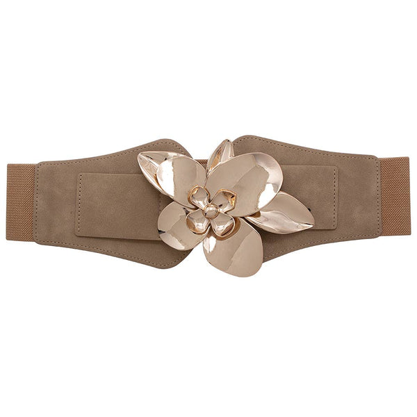 Flower Metal Waist Elastic Belt