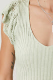 Mystree Flutter Crochet Sleeve Sweater