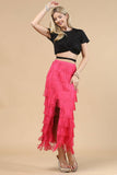 Fringe Skirt-Western Fringed Piñata Midi Skirt
