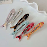 Acetate Floral Fish Clip Hairpin Barrette