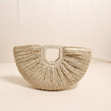Half Circle Straw Bag