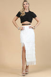 Fringe Skirt-Western Fringed Piñata Midi Skirt
