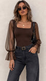 Tiffany Tulle Sleeve Italian Bodysuit