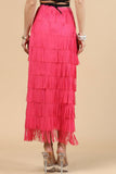 Fringe Skirt-Western Fringed Piñata Midi Skirt