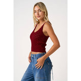 Game Day Cropped Knit Sweater Tank