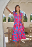 Meira Floral Charlotte Button Midi Dress