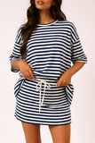 Oversized Round Neck Stripe Tee