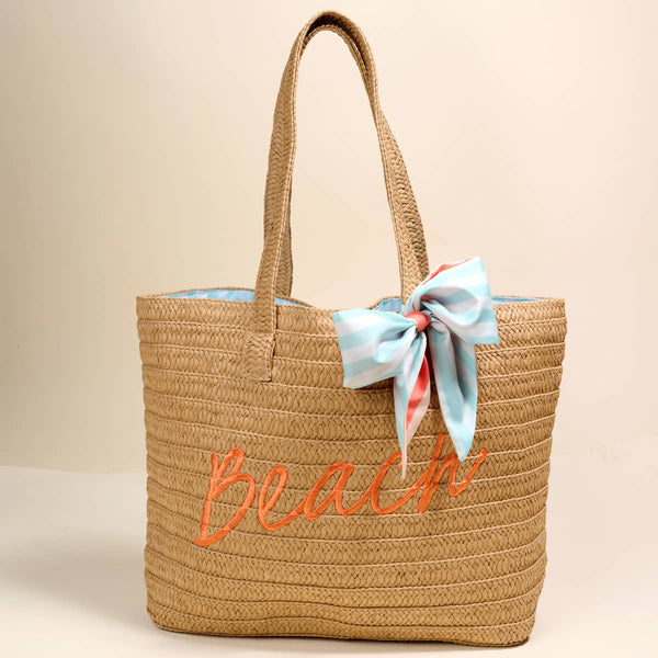 Straw & Sun Tote–Beach