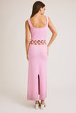 Cristina Square Neck Sleeveless Crochet Midi Dress - Cream