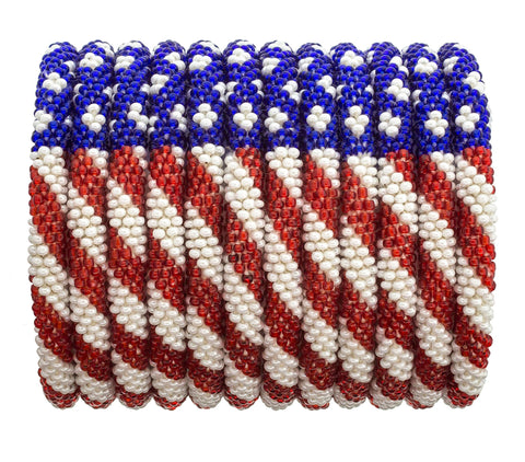 Patriotic Jewelry Roll-On® Bracelets - Stars & Stripes