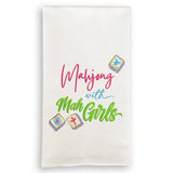 Mahjong with Mah Girls Curly -Dishtowel