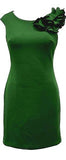 Donna Ricco Boat Neck Sheath Dress with Shoulder Detail