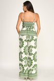 The Pamela Printed Peplum Waist Tie Detail Top + Pants Set