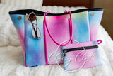 Neoprene Beach Bag - Pastel Watercolor RTS