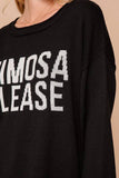 Mimosas Please Sweater - Ivory/Black