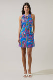 Bally Tropical Gloria Sleeveless Mini Dress- Blue Multi