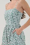 Sima Pleated Maxi Dress Floral- White