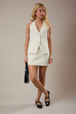 Low Waist Mini Skirt- Cream