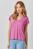 Mystree Cupro Modal V-Neck Top