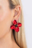 Red Jasmin Flower Earrings