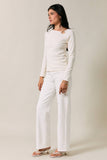 Asymmetric Notch Neck With Gold Ring Top