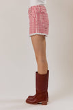 Daisy Lane Gingham Lace Denim Shorts
