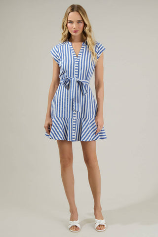 Babette Striped Shirt Mini Dress