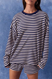 Waldo Striped Mid Elastic Waist Shorts