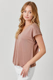 Mystree Cupro Modal V-Neck Top