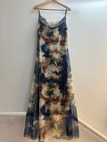 The Jenna Print Sheer Illusion Mesh Midi  Dress - Abstract
