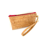 Cork Simple Wristlet | Rustic Cork: Natural Zipper / Small