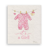 Baby Girl Clothing with “It's a Girl” Dishtowel