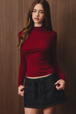 Mock Neck Long Sleeve Knit Top
