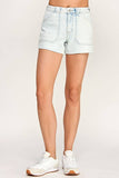 Petra High Rise Patch Pocket Shorts with Frayed Hem