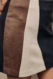 Sabrina Suede Colorblock Skirt