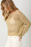 Mystree Metallic Net Pullover Sweater