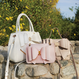 Poppy Bowtie Top Handle Satchel Bag - White