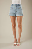 Sunday Stretchy Mid Rise Denim Shorts