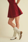 Game Day Strap Tie Flowy Mini Dress