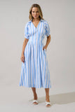 Silvie Pleated Midi Dress Fays Stripe