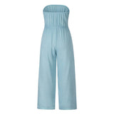 Peek-A-Boo Tie Front Strapless Jumpsuit