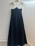 Italian Two-tone Contrast Halter Neck Maxi Dress