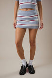 Stacie Striped Sweater Skort- Light Blue/Red